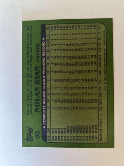 1982 Topps Nolan Ryan Baseball card - Thumbnail 2