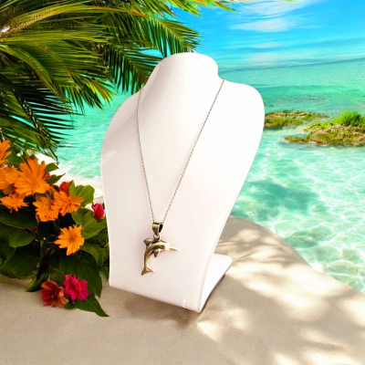 sterling silver 925 dolphin pendant - Thumbnail 2