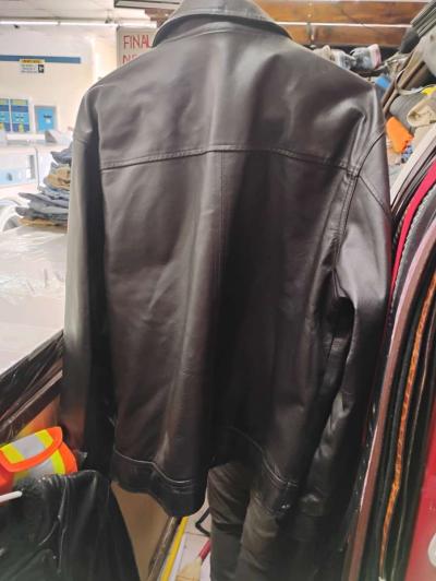 Men Black Lether Jacket - Thumbnail 3