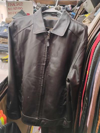 Men Black Lether Jacket - Thumbnail 2