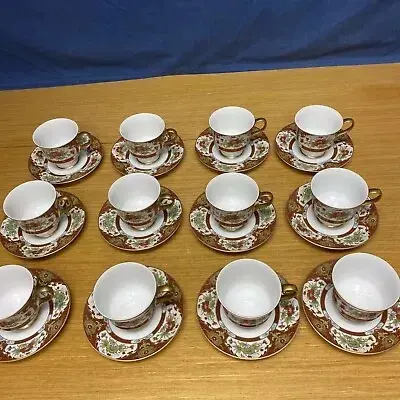 12 Sets Sango China Kyoto Footed Cup  Saucers  Japan - Thumbnail 2