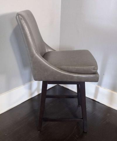 Lissa Retro Gray Swivel Bar Counter Stool - Thumbnail 3