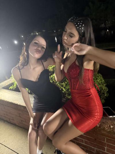 red hoco dress with gems - Thumbnail 2