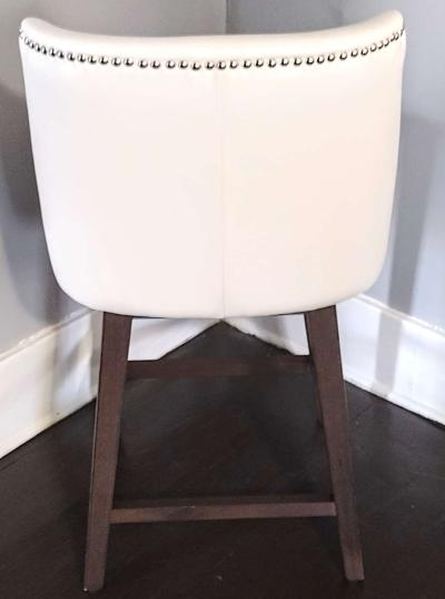 Asher White Swive lNailhead Trim Bar Counter Stool Set of 2 - Thumbnail 6