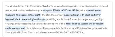 Whalen Xavier 3in1 TV Stand - Thumbnail 4