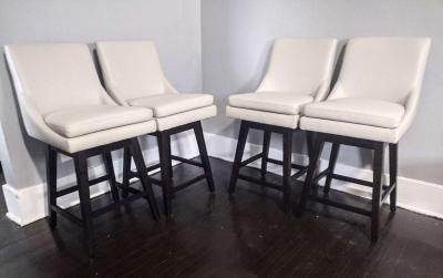 Lissa Light Gray Faux Leather Swivel Counter Stool Set Of 4 - Detroit, Michigan