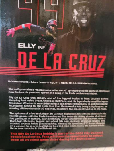 Reds baseball Bobblehead  De LA Cruz - Thumbnail 5
