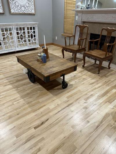Vintage Industrial Rustic Coffee Table  Oak Finish - Thumbnail 3