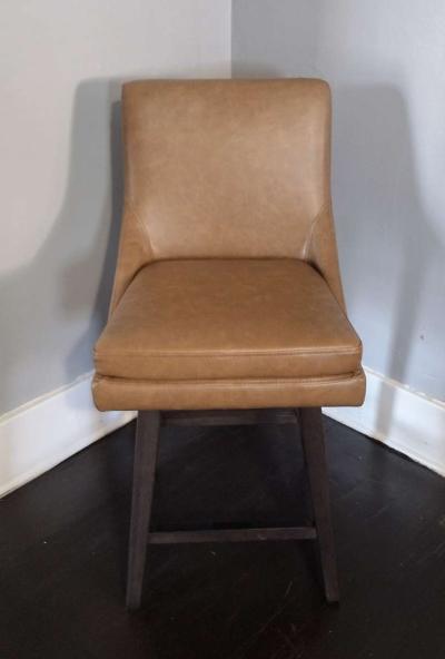 Lissa Saddle Brown Faux Leather Swivel Counter Stool - Detroit, Michigan