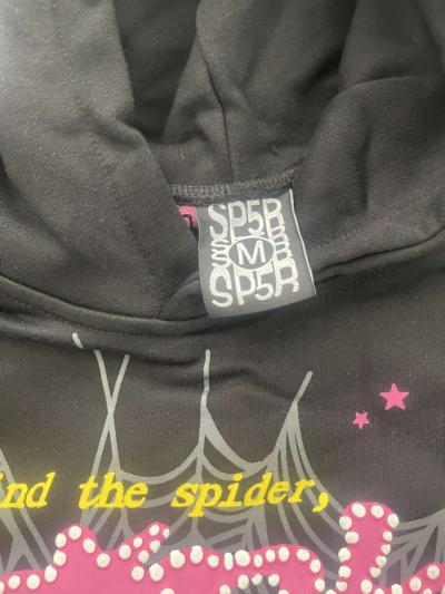 Black OG pink sp5der hoodie Authentic - Thumbnail 2