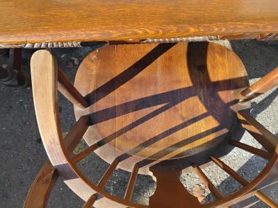 Well Made Wooden Dining Room Table with Chairs Like New - Thumbnail 5
