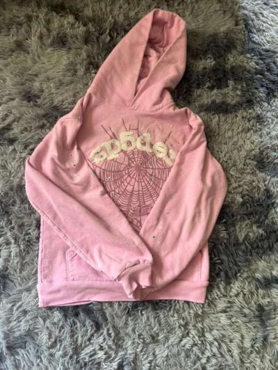 Pink Sp5der Hoodie text me before buying - Thumbnail 3