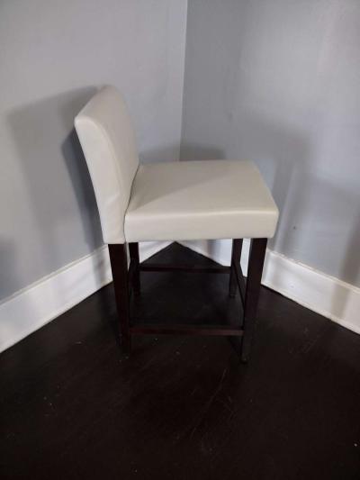 Elijah Light Gray Faux Leather Bar Counter Stool - Thumbnail 3