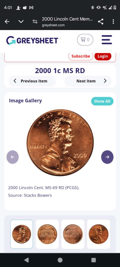2000 Lincoln memorial penny - Thumbnail 2
