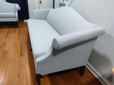 Ash Gray and Blue Couch Set - Thumbnail 4