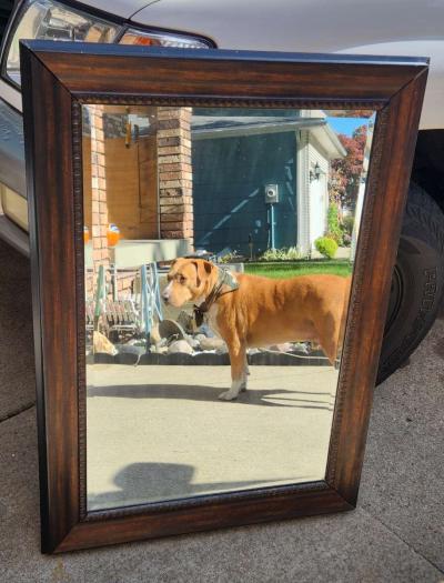 Large framed mirror
