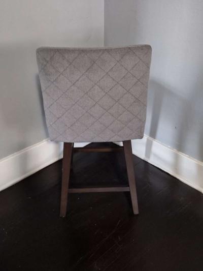Lissa Fog Fabric Swivel Bar Counter Stool - Thumbnail 3