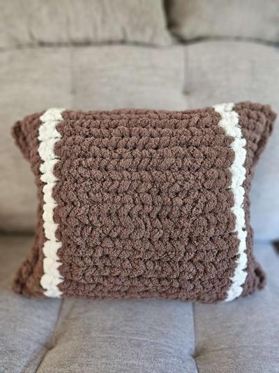 Chenille Football Throw Pillow - Thumbnail 2