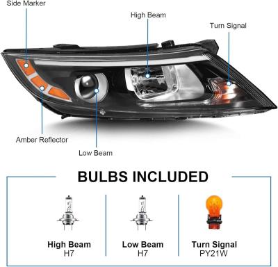 pair of headlights for Kia obtima 2014 2015 - Thumbnail 2