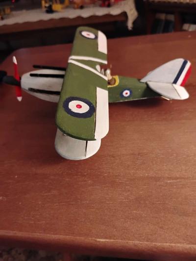 vintage world war 1 handmade model biplane - Thumbnail 4