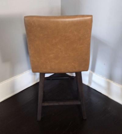 Lissa Saddle Brown Faux Leather Swivel Counter Stool - Thumbnail 4