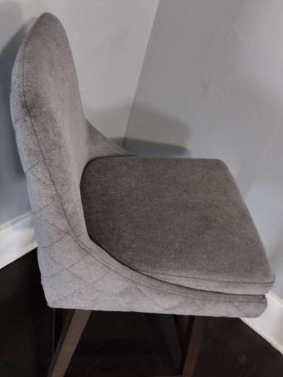 Lissa Fog Fabric Swivel Bar Counter Stool - Thumbnail 6