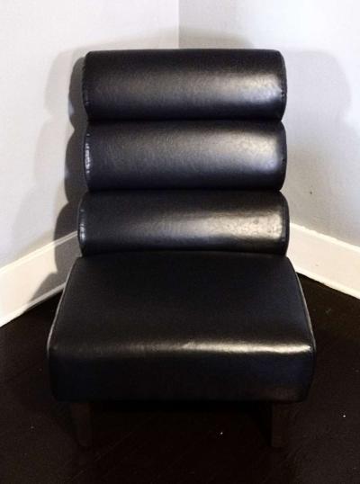 Black Faux LeatherAccent Chair NEW - Thumbnail 2