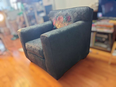 Charcoal Gray Accent Chair - Thumbnail 2