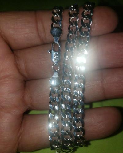Beautiful silver 925 stamped 6mm 24in Cuban link chain - Thumbnail 2