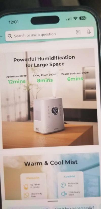 HOMVANAsmart hybrid Ultrasonic Humidifier - Thumbnail 2