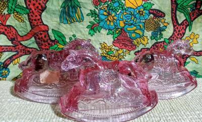 CRAZY Vintage Mosser Glass Rocky Strawberry Roan 1982 B 10 - Thumbnail 2
