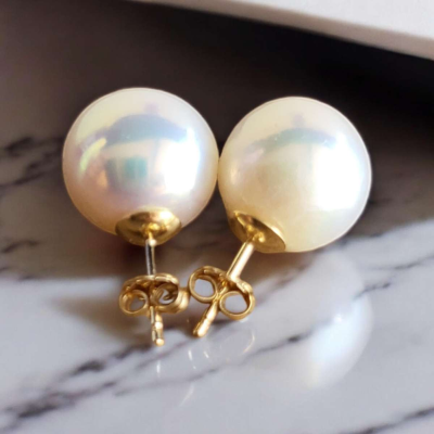 Edison perals 12 Milimiters in 14 Karat gold - Thumbnail 2