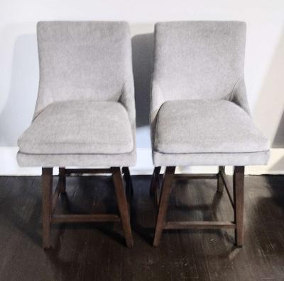 Lissa Fog Fabric Swivel Counter Stool Set - Detroit, Michigan