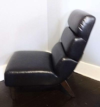 Black Faux LeatherAccent Chair NEW - Thumbnail 3