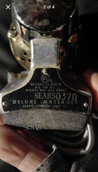 Sears Deluxe Electric Massager Clean Model 66328140 Working - Thumbnail 2