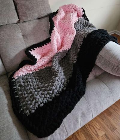 Tri Color Chenille Blanket - Thumbnail 6