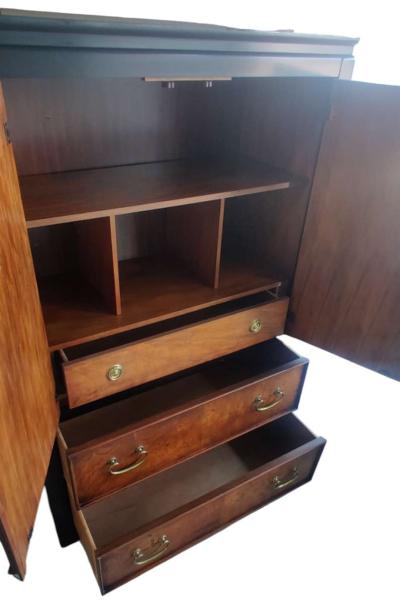 Chinoiserie Armoire Dresser by Stanley Vintage Asian Tallboy - Thumbnail 2