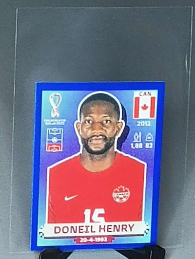 2022 world cup Qatar mini sticker blue border 6 players - Thumbnail 5