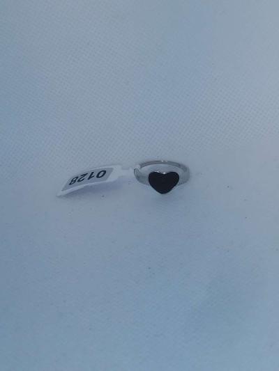 Black Heart Retro Geometric Ring - Thumbnail 3