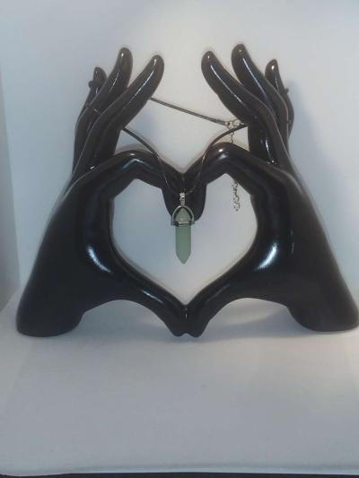 Jade Glass Pendant Necklace - Thumbnail 3