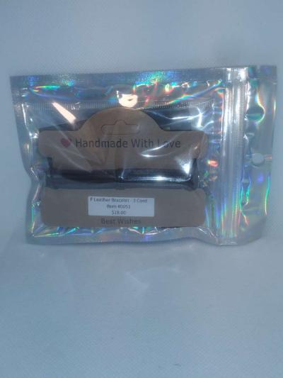 Faux Leather Bracelet 3 Cord Brown - Thumbnail 5