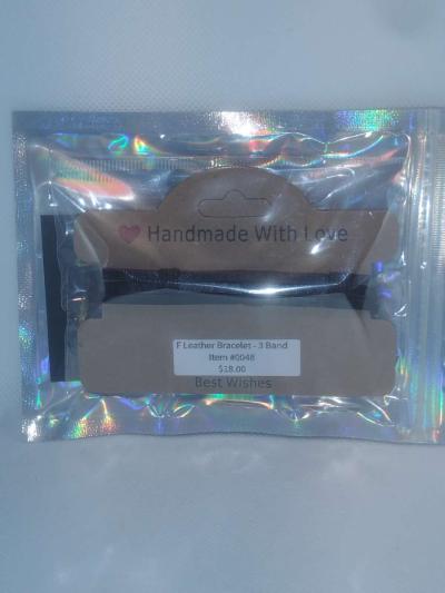 Faux Leather Bracelet 3 Band brown - Thumbnail 5