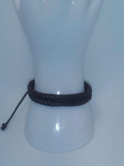 Faux Leather Bracelet braided brown - Thumbnail 3