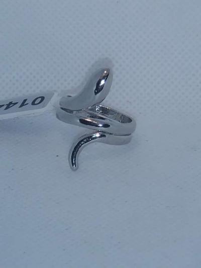 Silvery Coiled Snake Ring RG - Thumbnail 3