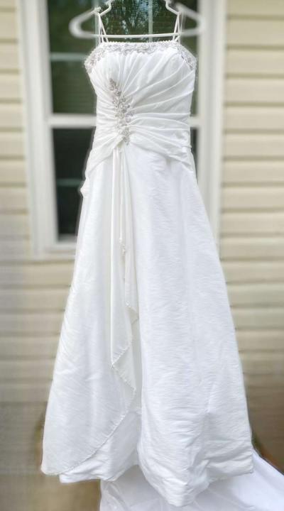 Size w12 DaVinci Wedding Dress Plus Slip Veil