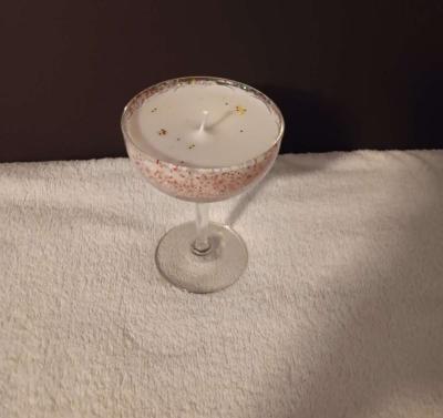 Handmade Candle in champagne glass - Thumbnail 2