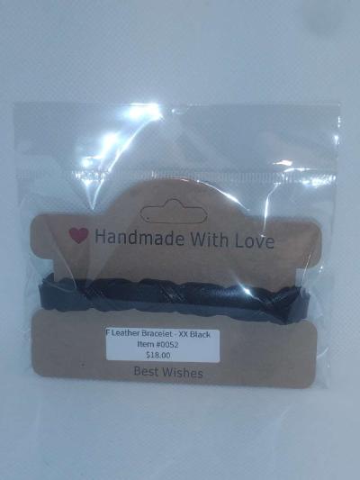 Faux Leather Bracelet criss cross black - Thumbnail 4