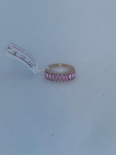Straight Pink chic Rhinestone Ring - Thumbnail 3