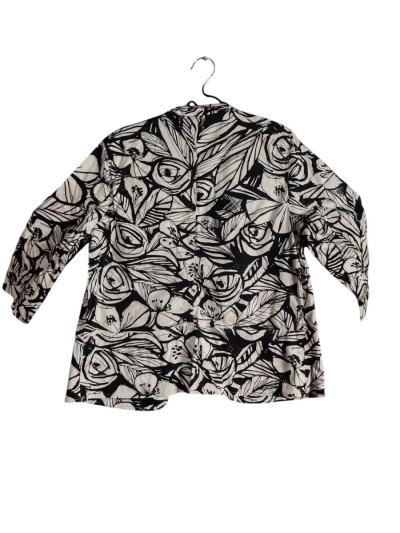 Coldwater Creek black and white floral jacket - Thumbnail 3