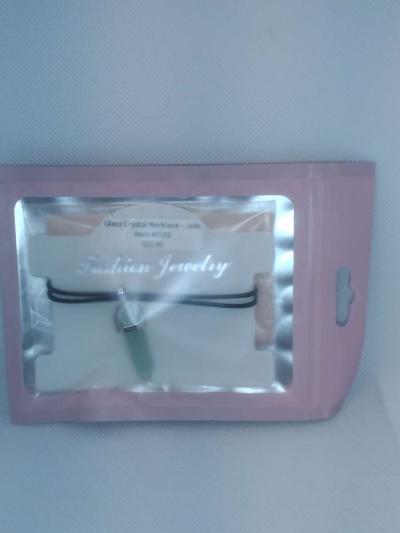 Jade Glass Pendant Necklace - Thumbnail 5